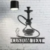 Shisha Hookah Metal Sign Wall Art, Personalized Hookah Shop Name Sign Decor, Custom Smoke Shop Name Metal Art, Smoker Sign, Home Decor