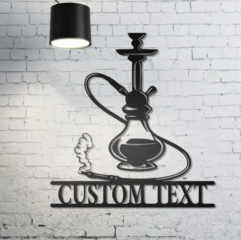 Shisha Hookah Metal Sign Wall Art, Personalized Hookah Shop Name Sign Decor, Custom Smoke Shop Name Metal Art, Smoker Sign, Home Decor