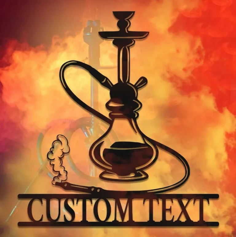 Shisha Hookah Metal Sign Wall Art, Personalized Hookah Shop Name Sign Decor, Custom Smoke Shop Name Metal Art, Smoker Sign, Home Decor
