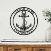 Anchor Name Metal Sign Wall Art, Custom Family Name Sign Decor, Personalized Navy Monogram Metal Art, Beach House Decor, Lake House