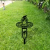 Bike Rider Memorial, In Memorial Of Gift, Custom Cemetery Stake, Grave Marker, Biker Cross, Dirt Bike Stake, Cross Paw Sign, Home Decor