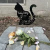 Custom Cat Memorial Stake, Metal Stake, Cat Loss, Sympathy Sign, Pet Grave Markers, Remembrance Stake, Garden Decor, Flower Cat, Garden Gift