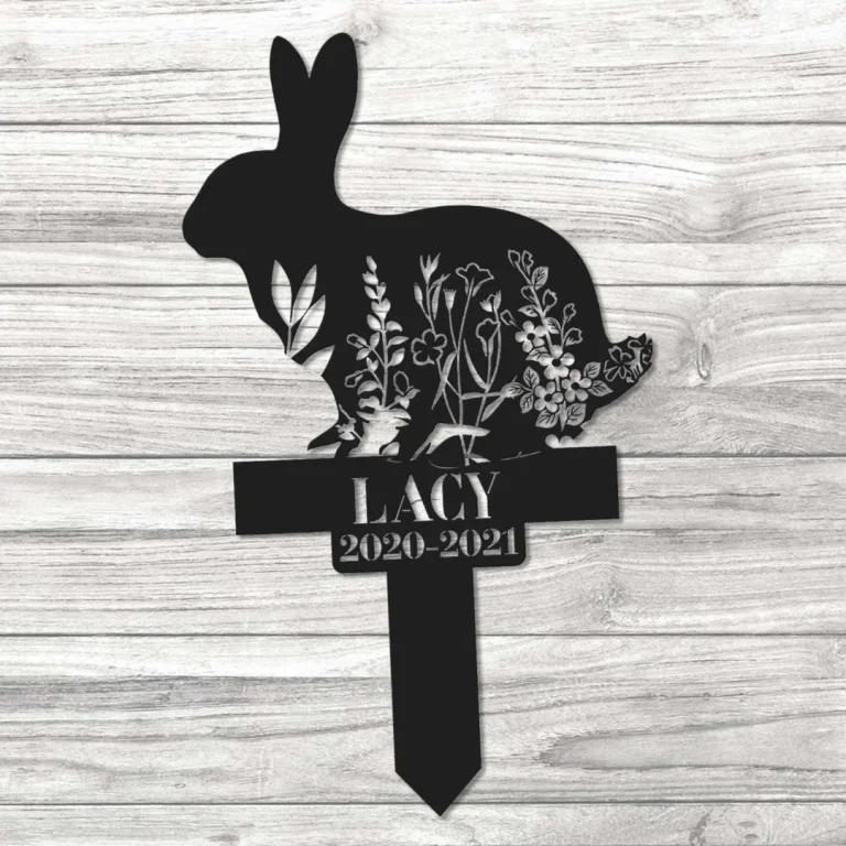 Custom Bunny Memorial Stake, Remembrance Bunny Stake, Garden Bunny Decor, Bunny Lover, Metal Bunny Stake, Rabbit Loss, Pet Grave Markers