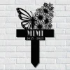 Custom Butterfly Memorial Cross Stake Metal, Metal Stake, Sympathy Sign, Grave Marker, Garden Decor, Butterfly & Cross, Butterfly Garden Stakes