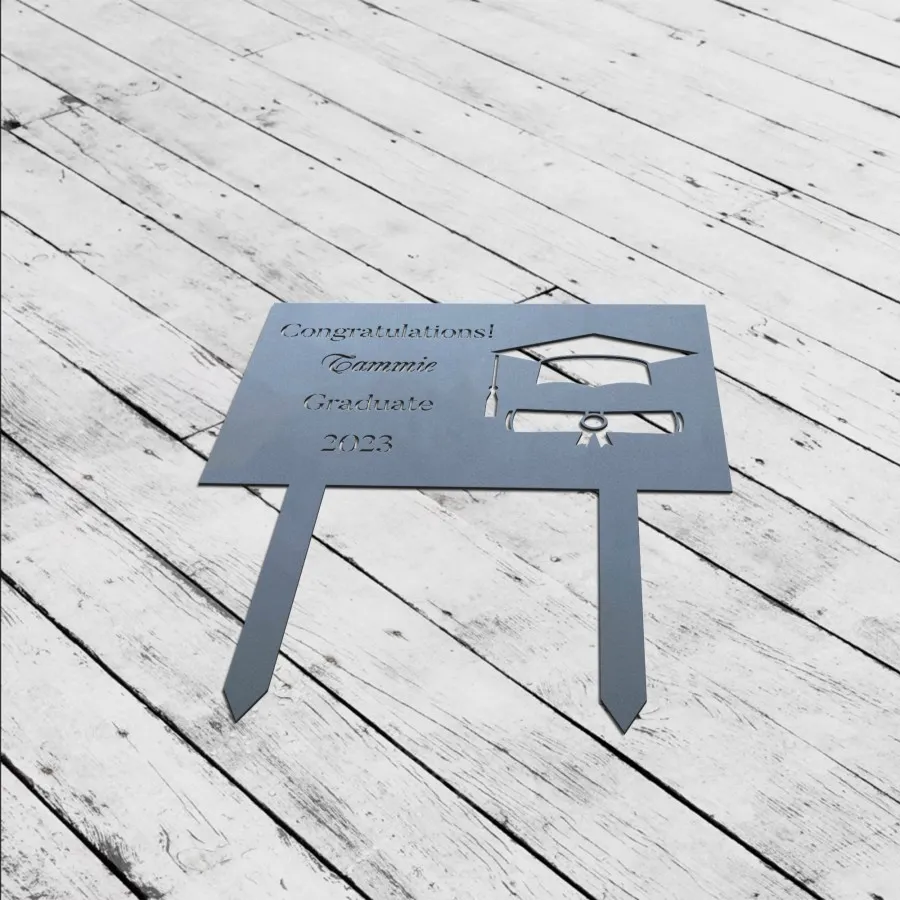il_fullxfull.5091307722_eeu3-1.webp Graduation Monogram Metal Sign, Graduation Gift, Graduation Sign, Graduation Decor, Metal Yard Sign, Senior Decor, Metal Graduation Yard Art