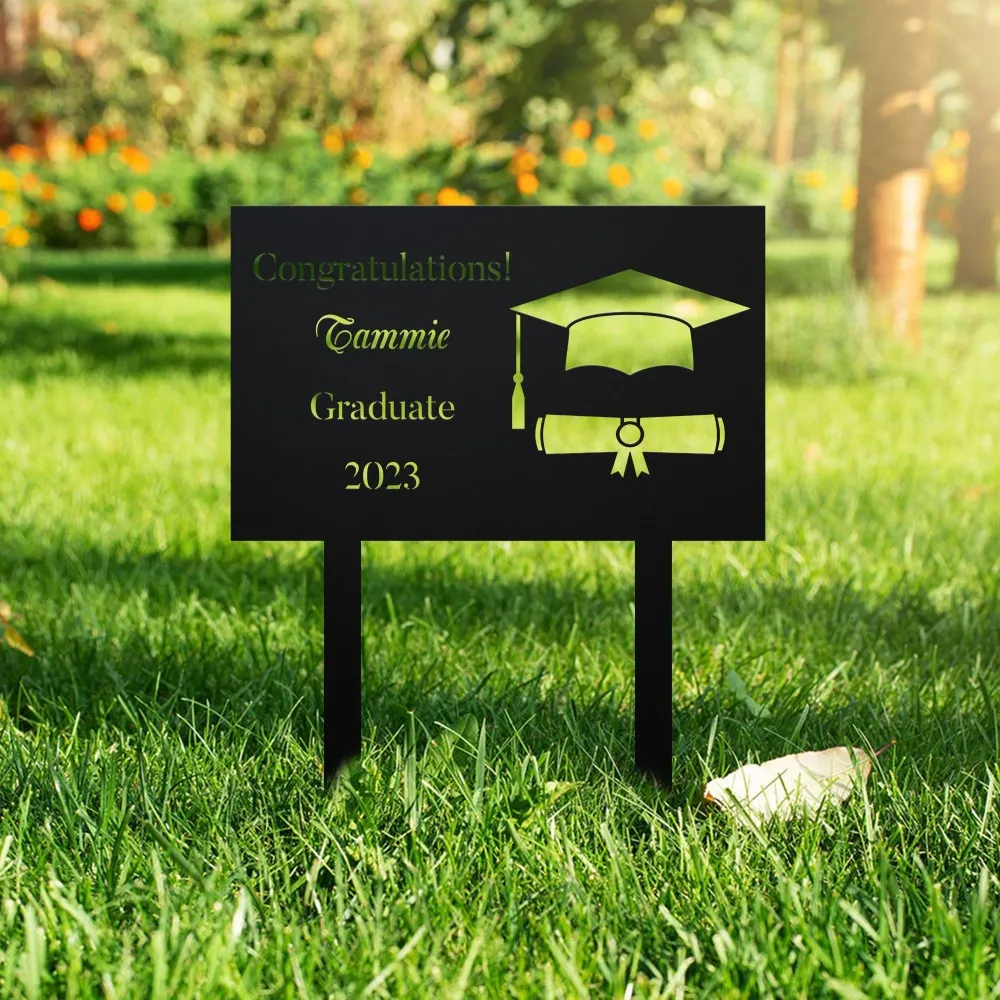 il_fullxfull.5091307724_6hlq-2.webp Graduation Monogram Metal Sign, Graduation Gift, Graduation Sign, Graduation Decor, Metal Yard Sign, Senior Decor, Metal Graduation Yard Art