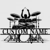 Custom Drummer Name Metal Sign, Drums Sign, Personalized Gifts For Musicians, Drummer Gifts, Musical Instruments Metal Wall Decor, Hobby Gift