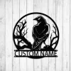 Custom Raven Crow Metal Sign, Raven Crow Lover Decor, Raven Crow Sign, Personalized Raven Crow Metal Wall Art Decor, Bird Decoration, Home Decor