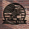 Barrel Racing Metal Sign Wall Art, Custom Horse Stall Sign, Personalized Barrel Racing Galloping Horse With Rider, Farm Ranch Garden Flag