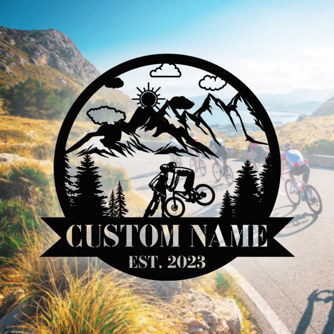 il_fullxfull.5105802806_cmaz.webp Custom Couple Kiss Mountain Bike Metal Wall Art, Biker Decoration, Valentine's Day Gift Personalized Couple Kiss Mountain Bike, Home Decor