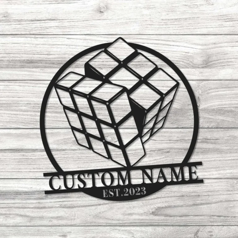 Personalized Rubik Metal Wall Art, Custom Rubik Name Sign, Puzzle Game Zone, Rubik's Lover, Rubik's Gift, Gaming Room Decor