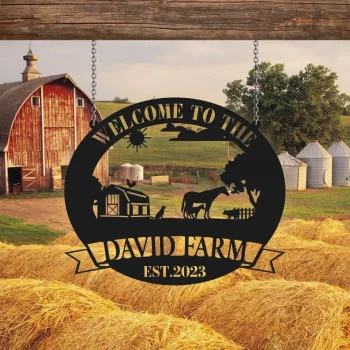 Personalized Farm Metal Sign, Custom Metal Farm Sign, Farm Animals, Outside Barn, Country House Ranch, Home Decor, Custom Farmhouse Sign