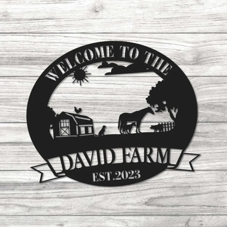 Personalized Farm Metal Sign, Custom Metal Farm Sign, Farm Animals, Outside Barn, Country House Ranch, Home Decor, Custom Farmhouse Sign