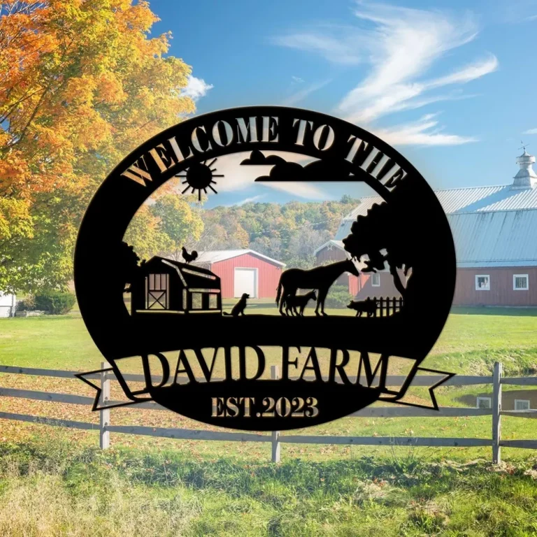 Personalized Farm Metal Sign, Custom Metal Farm Sign, Farm Animals ...
