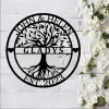 Personalized Tree Of Life Metal Sign, Housewarming Gift, Wedding Gift, Custom Metal Family Last Name Tree Sign, Metal Wall Art, Front Door Decor