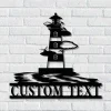 Personalized Lighthouse Sign Name, Lighthouse Metal Sign, Indoor Decor, Lighthouse Monogram, Custom Lighthouse Wall Art, Lighthouse Wall Decor