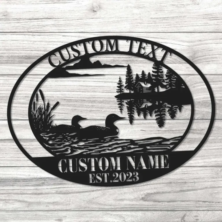 Custom Loons Farm Metal Sign, Loons Gift, Lake Metal Sign Loon Decor, Custom Name Sign Duck Wall Art, Metal Wall Art Duck Sign, Outdoor Wall Art