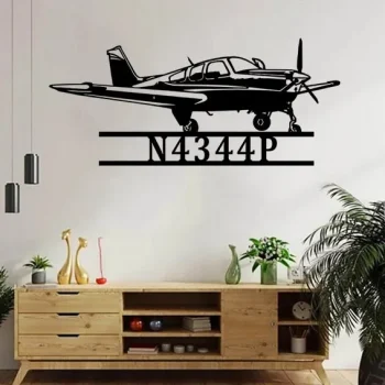 Custom Airplane Metal Wall Art, Personalized Pilot Name Sign Home Decor, Aircraft Hangar Decoration, Airforce Housewarming Gift, Airplane Sign