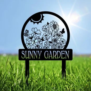 Personalized Metal Garden With Stakes, Custom Garden Metal Sign, Garden Yard Sign, Sign For Flower Beds, Garden Gift, Garden Decor, Garden Signs