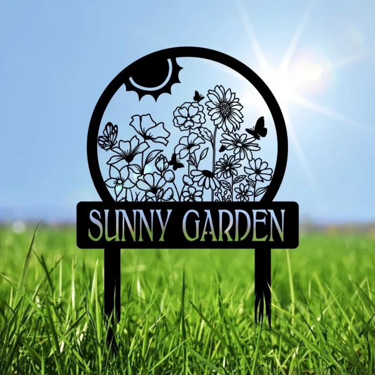 Personalized Metal Garden With Stakes, Custom Garden Metal Sign, Garden Yard Sign, Sign For Flower Beds, Garden Gift, Garden Decor, Garden Signs