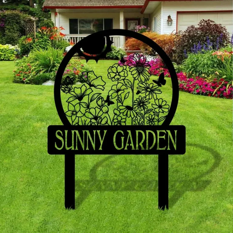 Personalized Metal Garden With Stakes, Custom Garden Metal Sign, Garden Yard Sign, Sign For Flower Beds, Garden Gift, Garden Decor, Garden Signs