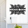 Custom Flower Bouquet Monogram Metal Sign, Family Name Sign, Last Name Sign, Outdoor Decor, Garden Sign, Garden Wall Art, Home Decor