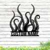 Custom Octopus Tentacles Metal Wall Art, Personalized Octopus Lover Name Sign, Octopus Lover, Octopus Sign, Octopus Gift, Kid Room Decor