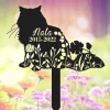 Custom Fluffy Cat Memorial Stake, Pet Grave Markers, Cat Loss Gift, Cat Garden Decor, Flower Fluffy Cat, Personalized Cat Name Stake, Home Decor