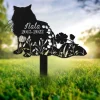 Custom Fluffy Cat Memorial Stake, Pet Grave Markers, Cat Loss Gift, Cat Garden Decor, Flower Fluffy Cat, Personalized Cat Name Stake, Home Decor