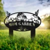 Custom Vegetable Garden Sign, Garden Art, Garden Stake, Metal Hummingbird And Flower Yard Decor, Personalized Gardener Name Sign, Lawn Decor