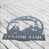 Custom Lighthouse Metal Sign, Custom Sailing Metal Wall Art, Lighthouse Sign, Nautical Decor, Sailboat Name Sign, Sailing Sign, Beach House Gifts