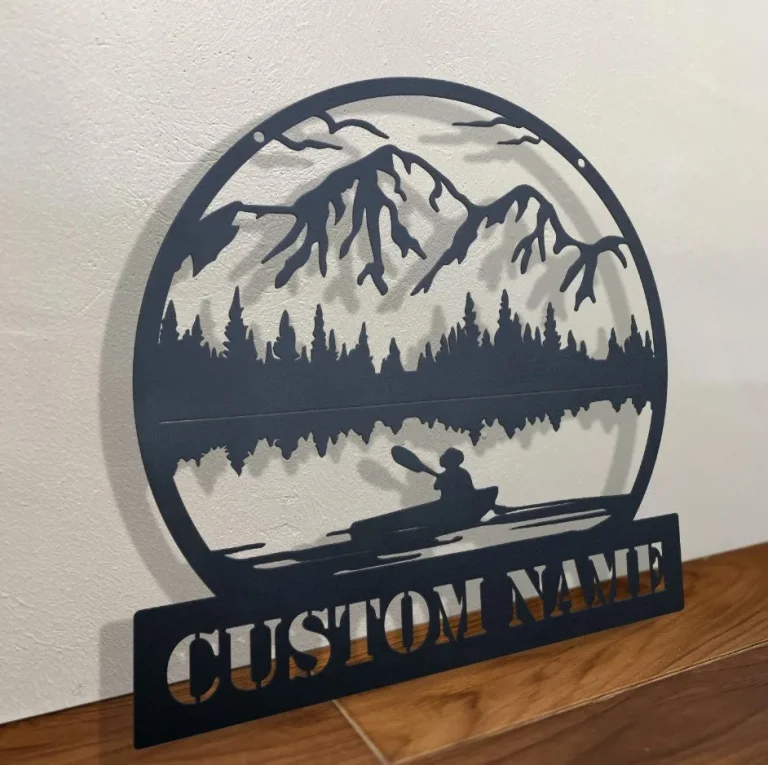 Personalized Kayak Lake House Metal Wall Art Led Lights, Custom Kayak Name Sign, Home Decor, Kayak Metal Sign, Birthday Gift, Lake House Sign