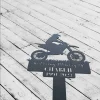 Custom Memorial Sign For Biker, Motorcycle Grave Marker With Stake, Rip Sign Outdoor Use, Personalized Biker Memorial Metal Yard Sign, Biker