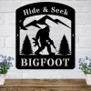 Custom Bigfoot Mountain Metal Sign With Led Lights, Bigfoot Metal Sign, Sasquatch Custom Name, Sasquatch Sign, Gifts For Him Wall Hanging