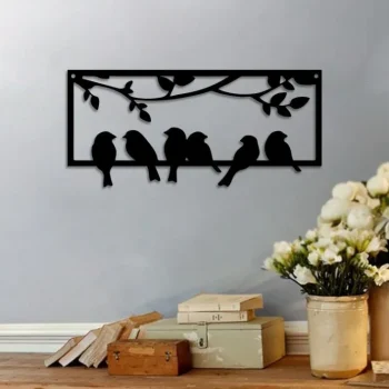 Birds On A Branch Metal Wall Art, Bird Lovers Gift, Metal Garden Metal Sign, Bird Decor, Outdoor Sign, Home Decor, Birds Art, Housewarming Gift