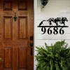 Address Number Metal Sign, Horse Metal Address Sign Decor, Horse Monogram Address Street Number Sign, Address Plaque Door Hanger Outdoor Sign