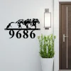 Address Number Metal Sign, Horse Metal Address Sign Decor, Horse Monogram Address Street Number Sign, Address Plaque Door Hanger Outdoor Sign