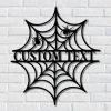 Personalized Spider Metal Wall Art Wall Art, Custom Creepy Spider Web Name Sign, Creepy Spider Web Name Sign, Halloween Gift, Home Decor