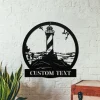 Lighthouse Metal Sign, Indoor Decor, Lighthouse Monogram, Personalized Lighthouse Sign Name, Custom Lighthouse Wall Art, Lighthouse Wall Decor