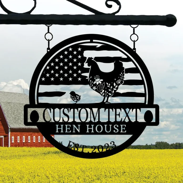 Custom Chicken Farm Metal Sign, Farm Coop Sign, Family Name Metal Sign For Farm House, Hen House Coop Sign, Personalized Chicken Farm Metal Sign