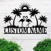 Personalized Flamingo Metal Sign, Flamingo Sign, Summer Gift, Flamingo, Beach House Decor, Palm Tree Sign, Tiki Bar Decor, Unique Gift