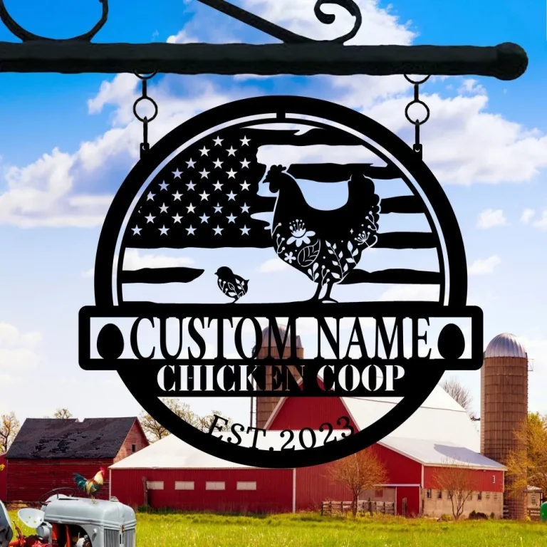 Custom Chicken Farm Metal Sign, Farm Coop Sign, Family Name Metal Sign For Farm House, Hen House Coop Sign, Personalized Chicken Farm Metal Sign
