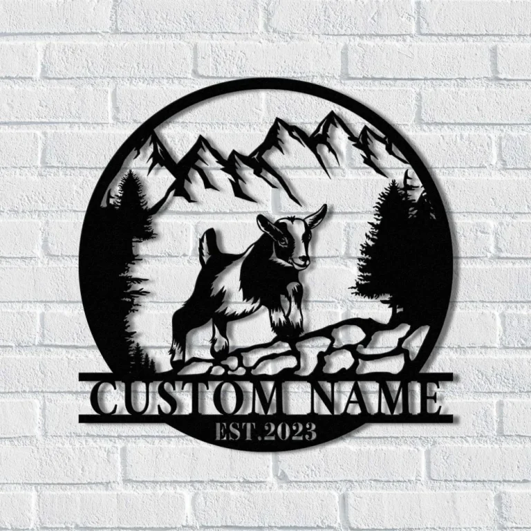 Personalized Goat Name Sign Decoration For Home, Baby Goat Metal Gifts, Custom Baby Goat Cute Metal Wall Art, Goat Farm Sign, Goat Lover