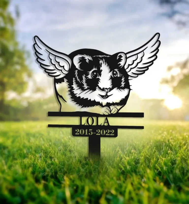 Guinea Pig Memorial Metal Stake Custom, Pet Loss Bereavement Stake, Pet Grave Stake, Guinea With Wings, Guinea Pig Remembrance Grave Marker