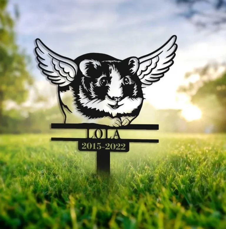 Guinea Pig Memorial Metal Stake Custom, Pet Loss Bereavement Stake, Pet Grave Stake, Guinea With Wings, Guinea Pig Remembrance Grave Marker