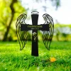 Personalized Cross With Wings Memorial Stake, Grave Marker, Remembrance Stake, Garden Decor, Cross Sign, Metal Stake, Sympathy Sign