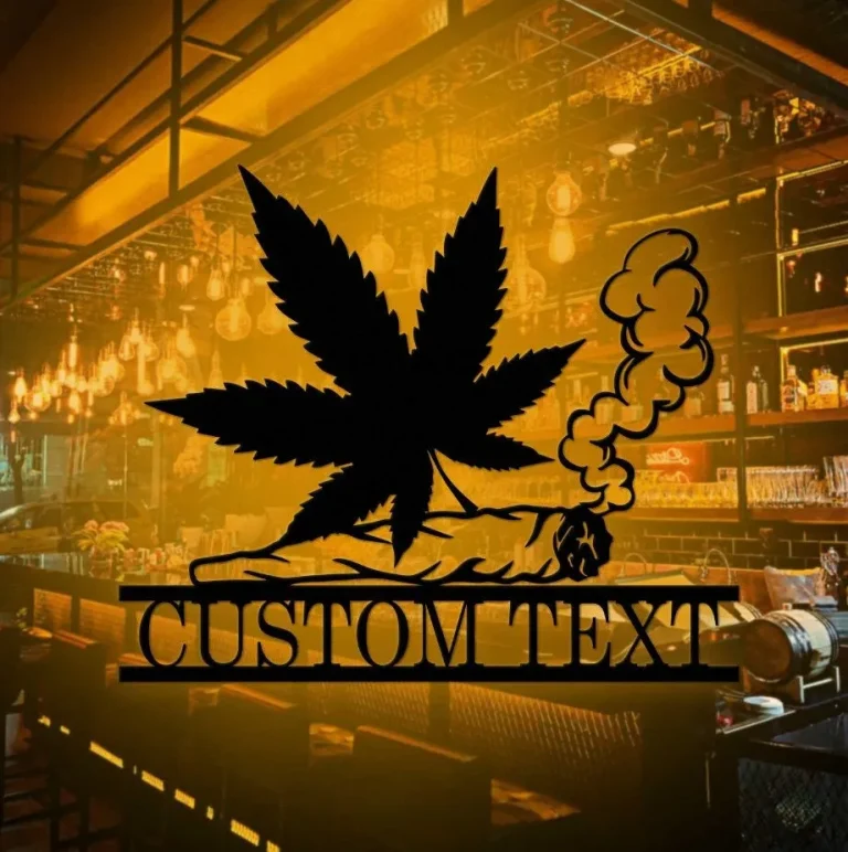 Personalized Weed Metal Wall Art, Custom Cannabis Sign Custom Gift For Him, Cannabis, Marijuana Sign Decoration, Culture Smoking Cigarette