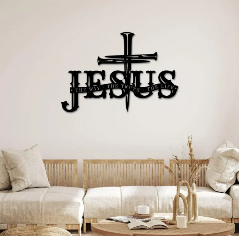 Jesus The Way The Truth The Life Metal Wall Art, Christ Sign Home Decor God Faith Decoration Religious Lord Housewarming Xmas Gifts