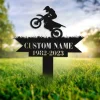 Bike Rider Memorial, Dirt Bike Stake, In Memorial Of Gift, Grave Marker, Biker Cross, Custom Cemetery Stake, Cross Paw Sign, Remembrance Stake