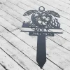 Custom Turtle Memorial Stake, Metal Stake, Tortoise Loss, Sympathy Sign, Grave Marker, Remembrance Stake, Garden Decor, Floral Tortoise